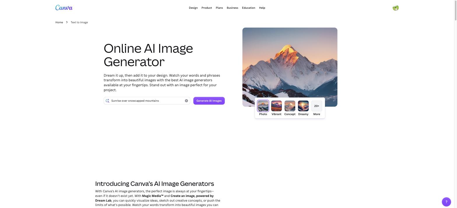 Canva Online AI Image Generator