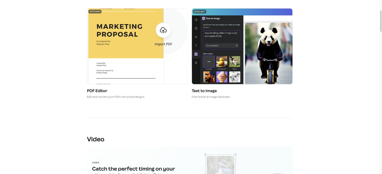 Canva AI features - Text to Image and PDF Editor