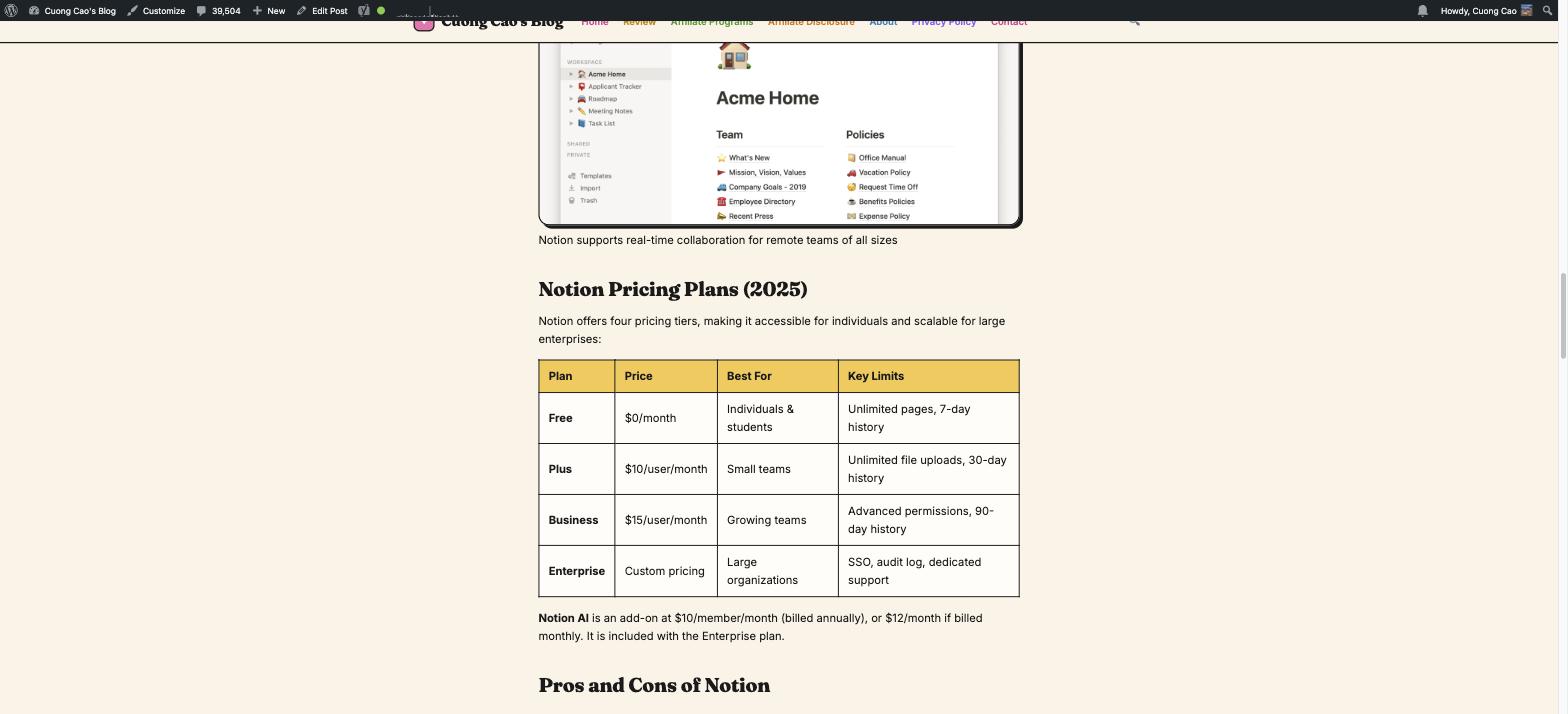 Notion Pricing Plans 2025 - Free, Plus, Business, Enterprise