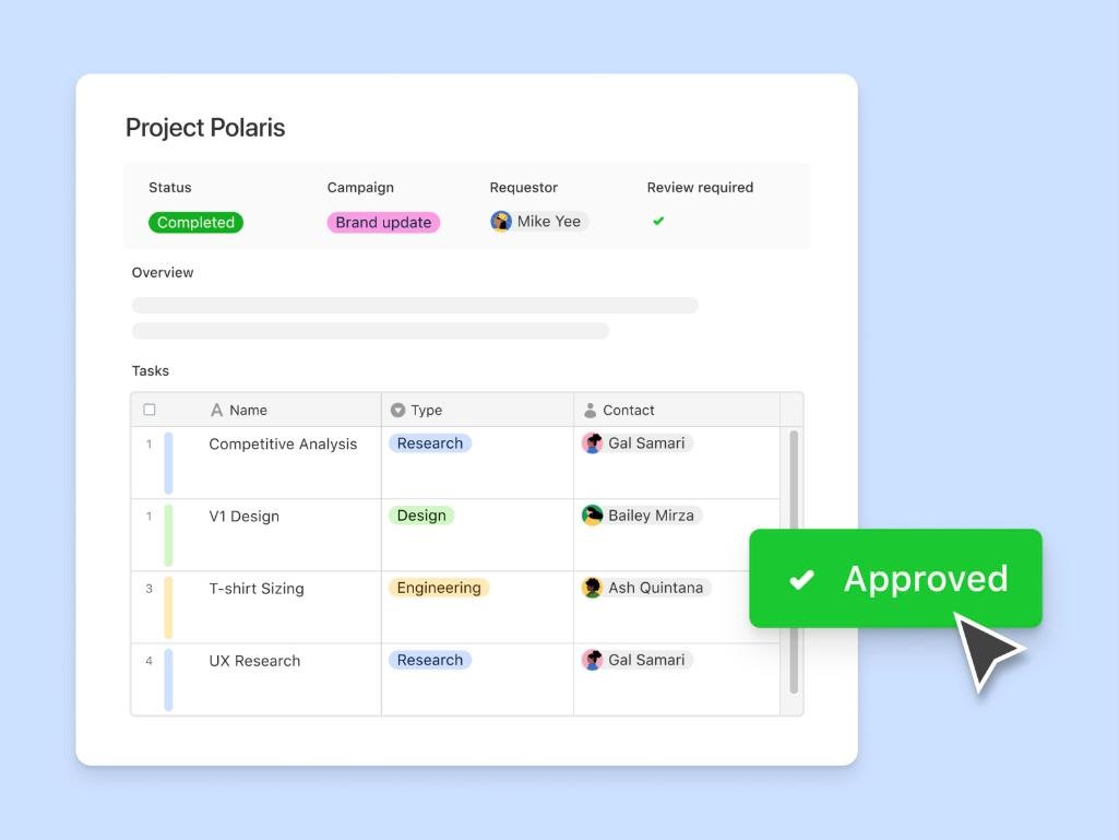 Airtable interface record with approval action