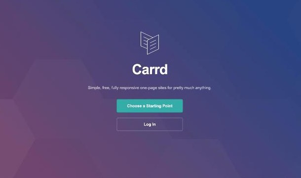 Carrd homepage describing simple, free, fully responsive one-page sites