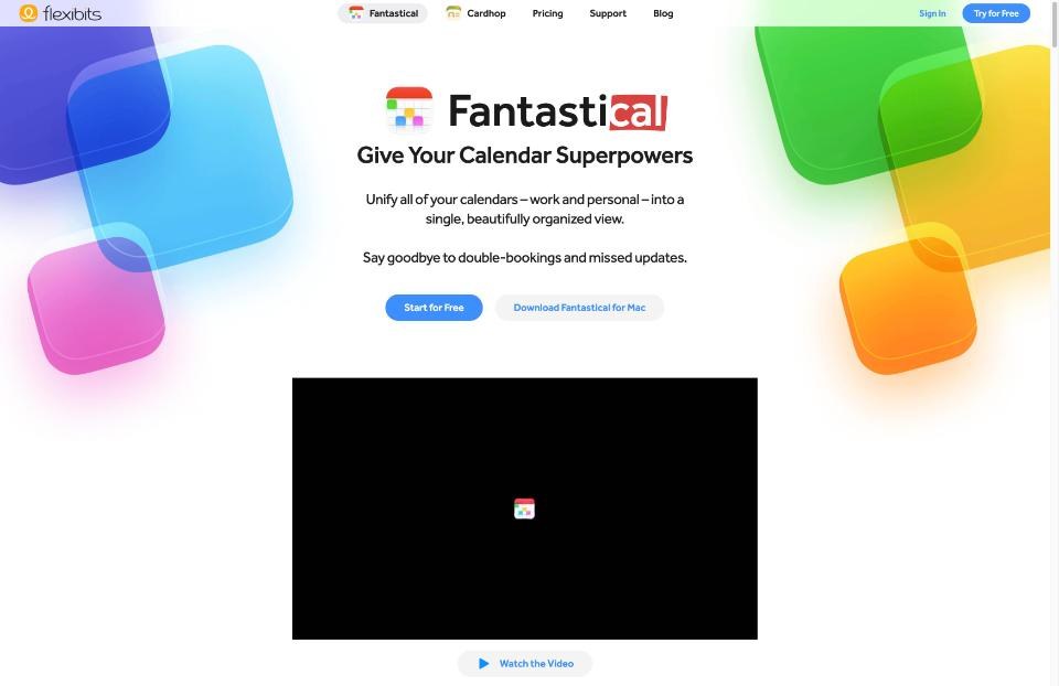 Fantastical homepage: Give Your Calendar Superpowers, unify work and personal calendars