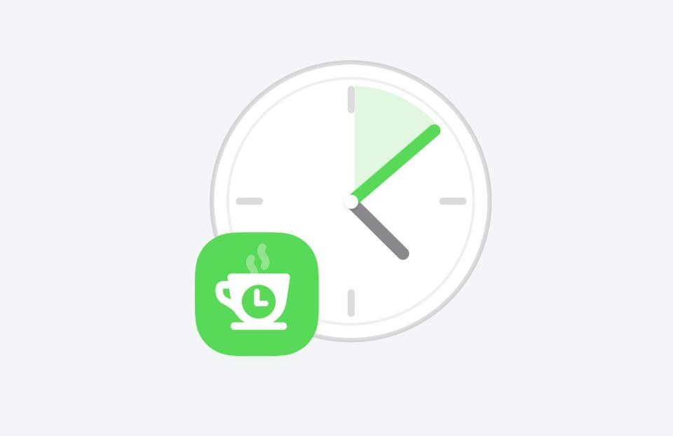 Fantastical Openings break time illustration with a clock and coffee cup icon