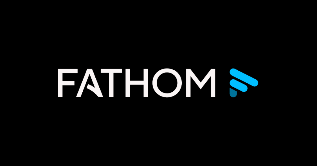 Fathom logo on a black background