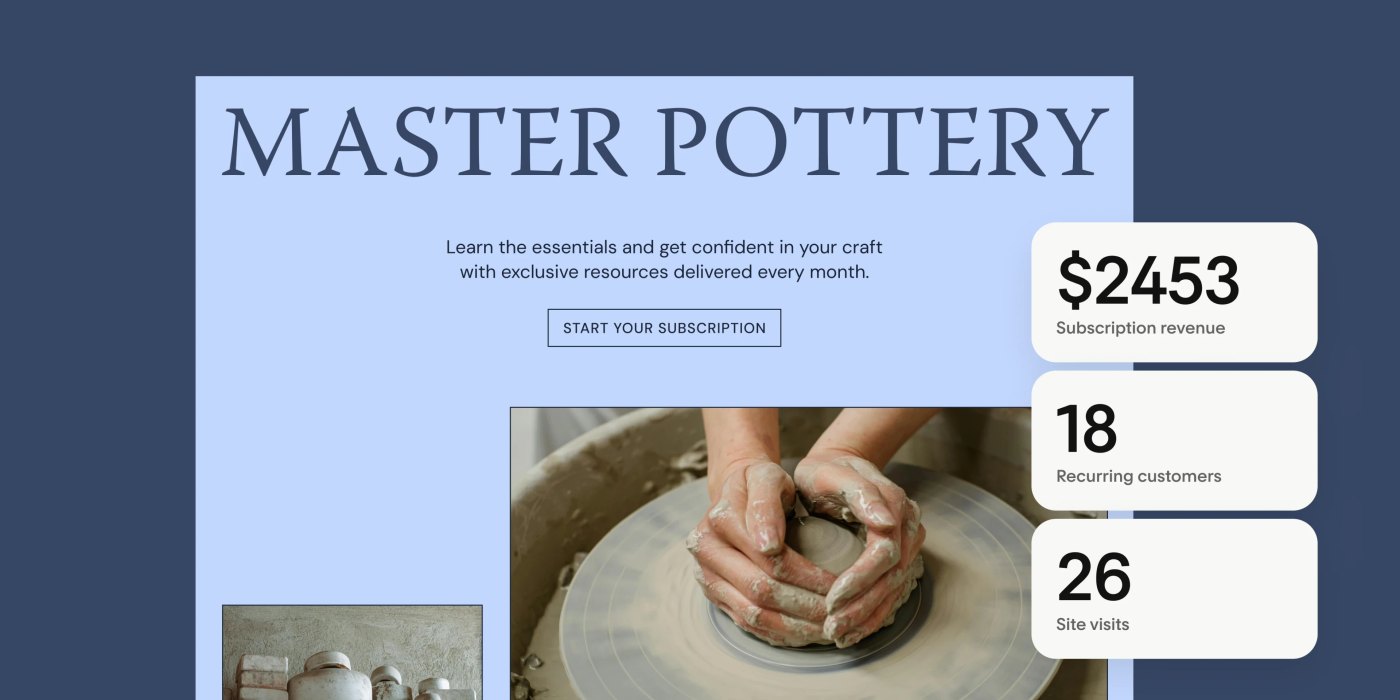 Flodesk Checkout sales page example for a pottery course with revenue and sales figures