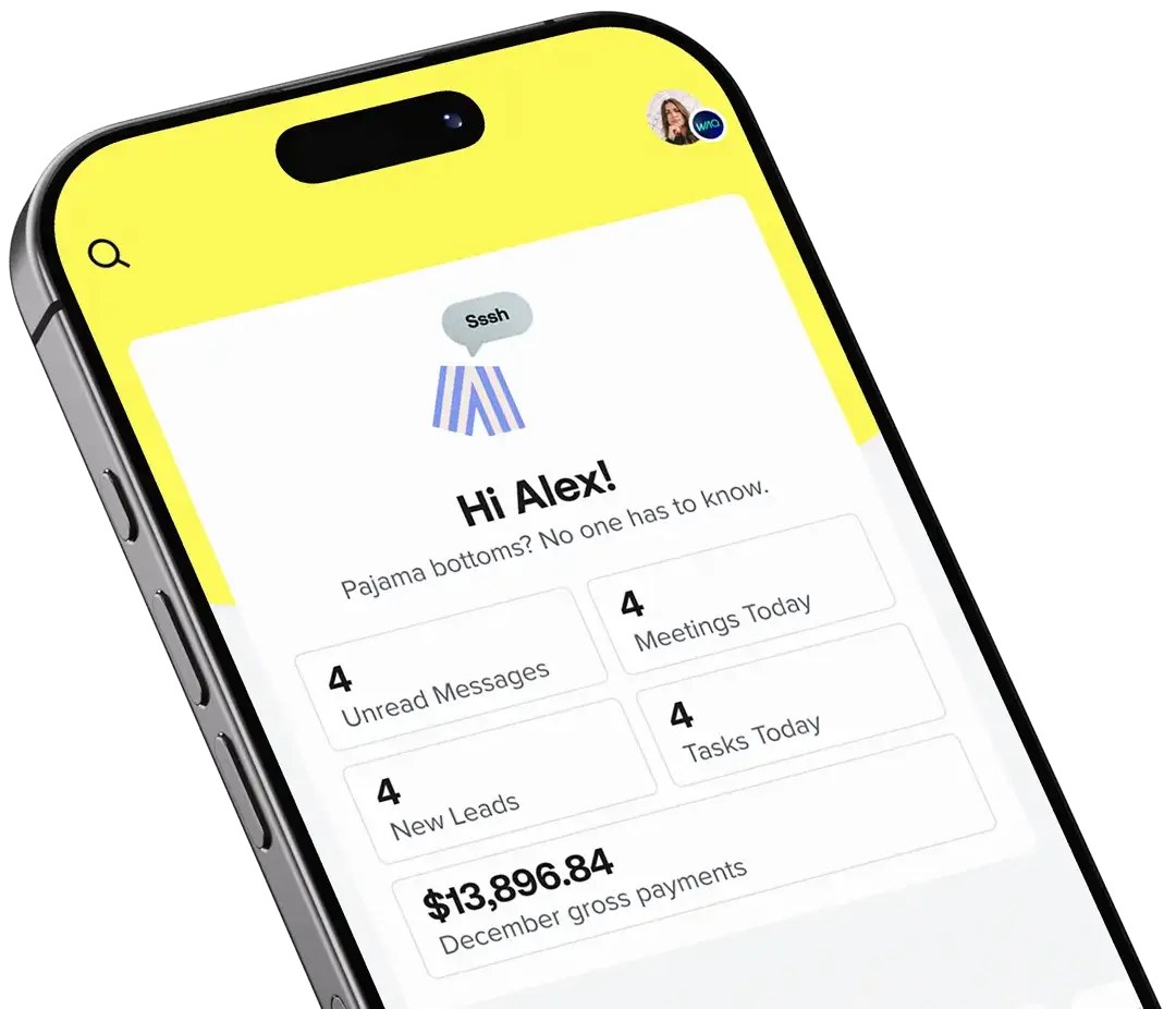 HoneyBook official image promoting its mobile app for managing clients on the go