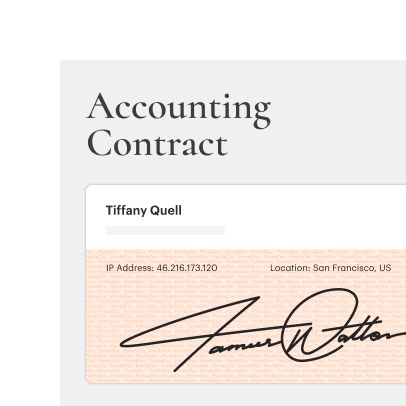 PandaDoc illustration of a signed document with an eSignature certificate