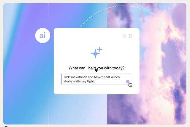 Superhuman AI prompt window asking what can I help you with today with a scheduling request typed in