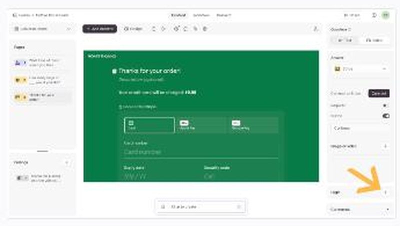 Typeform form editor with the Logic option in the right-hand panel